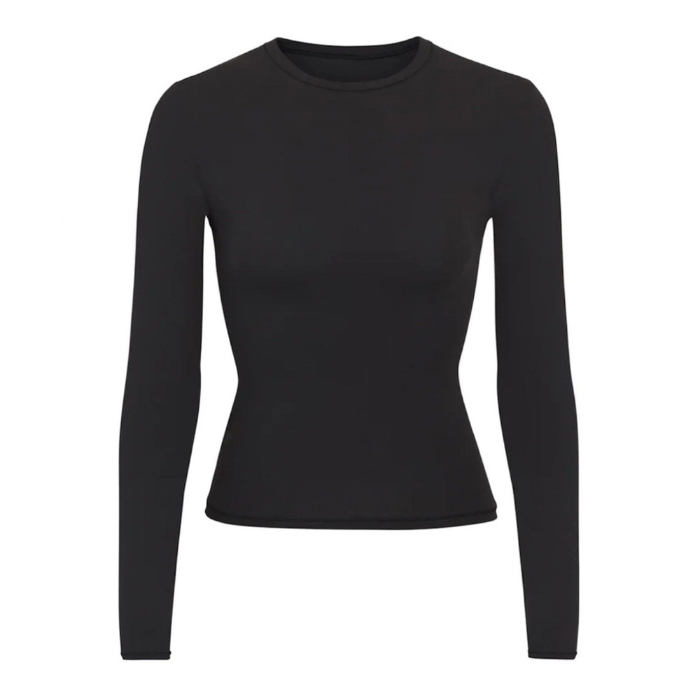 Skims Fits Everybody Long Sleeve T-Shirt Onyx XL New In Bag
